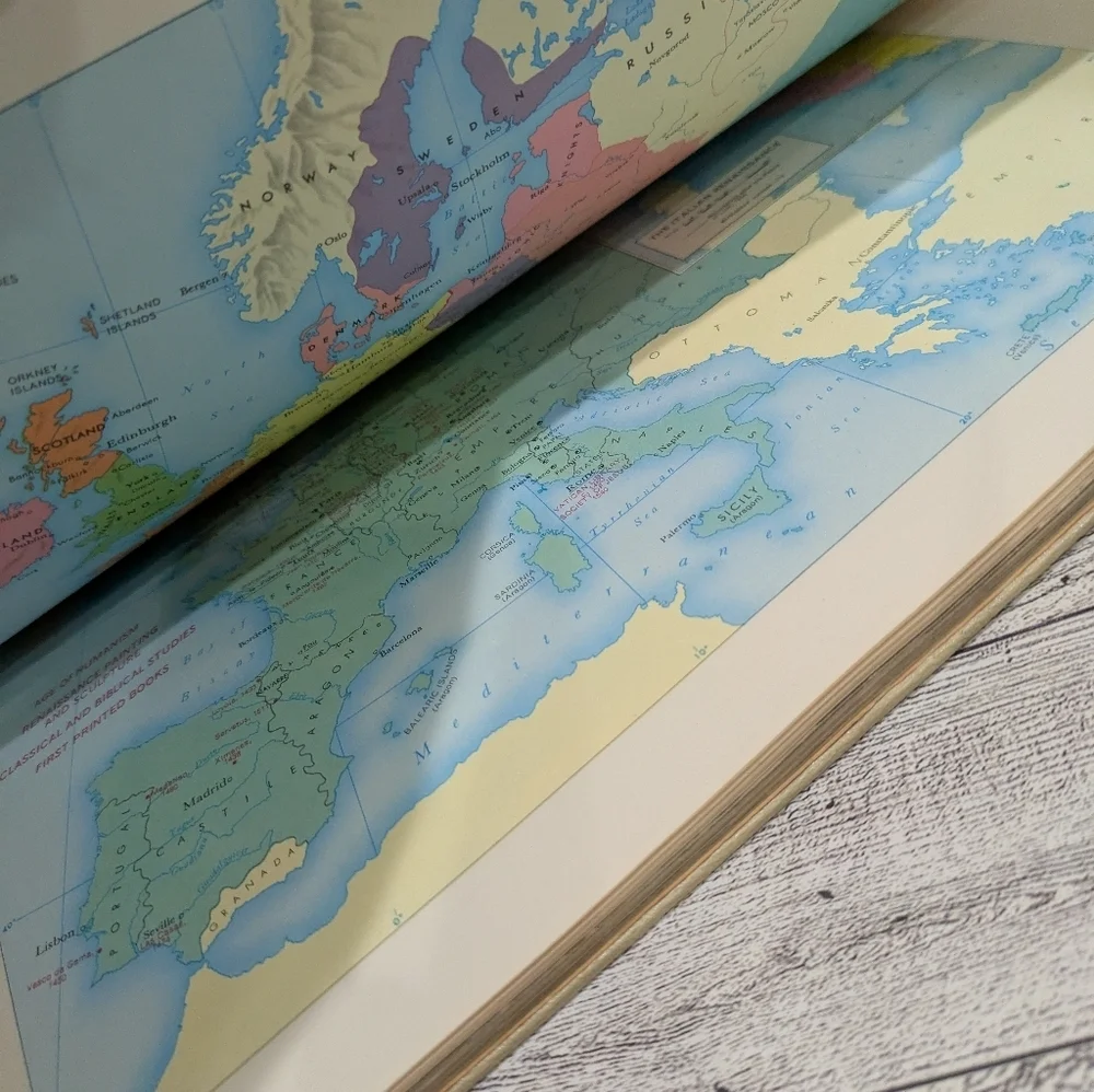 Rand McNally World Atlas Imperial Edition - Red and Cream